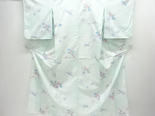 絽草花模様小紋着物